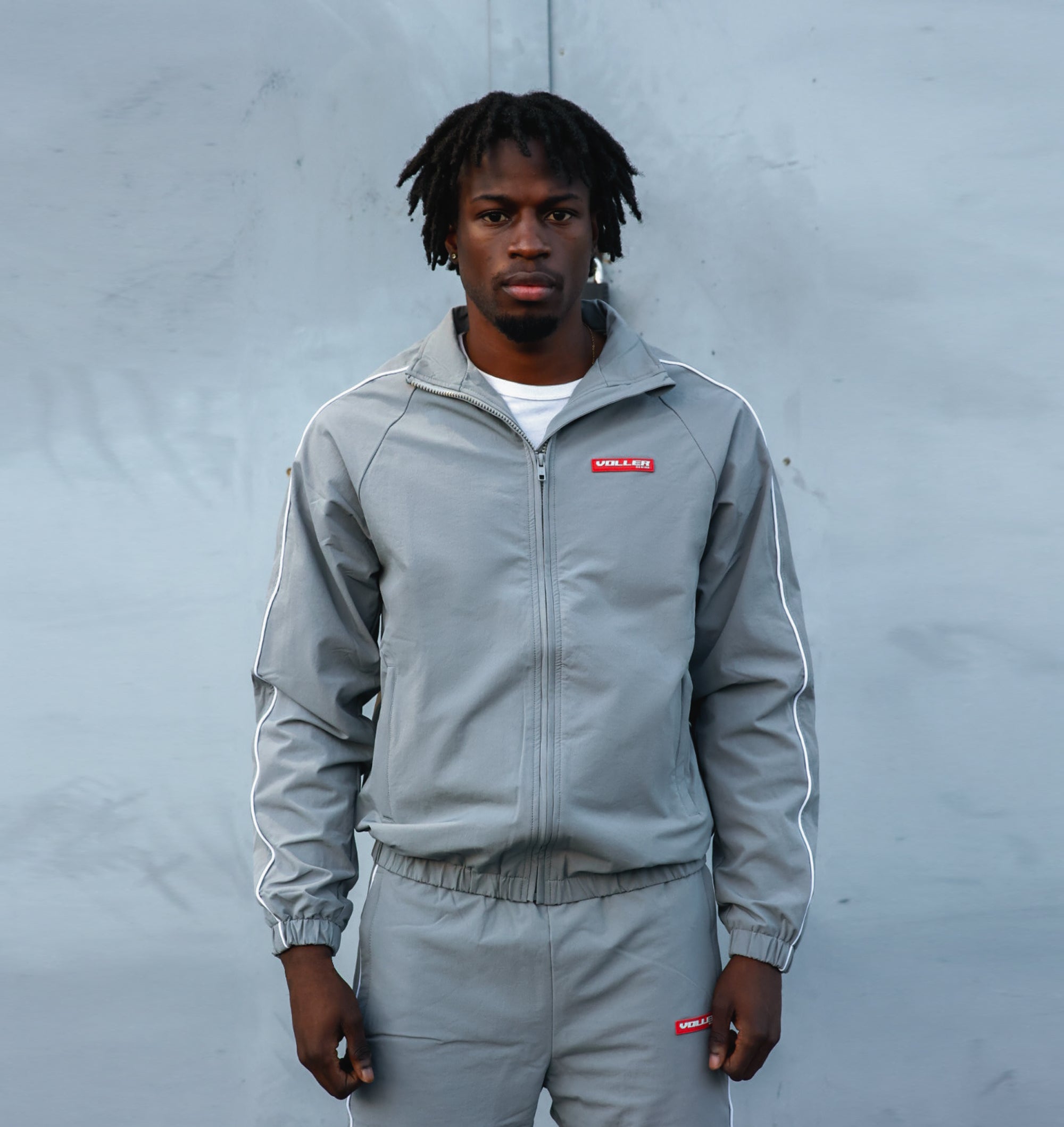 Grey nike track on sale jacket